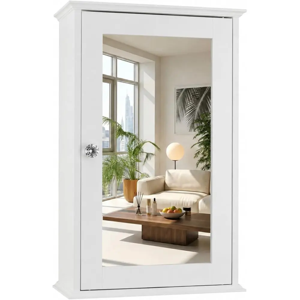 Medicine Cabinet Lock - Белый зеркальный шкафчик для медикаментов -