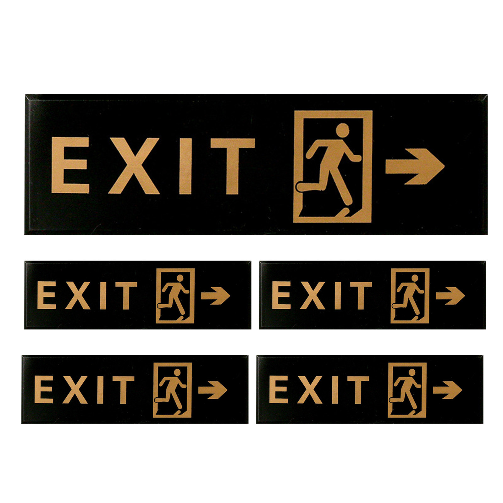 Emergency Exit Sign - Набор из 5 самоклеящихся акриловых табличек
