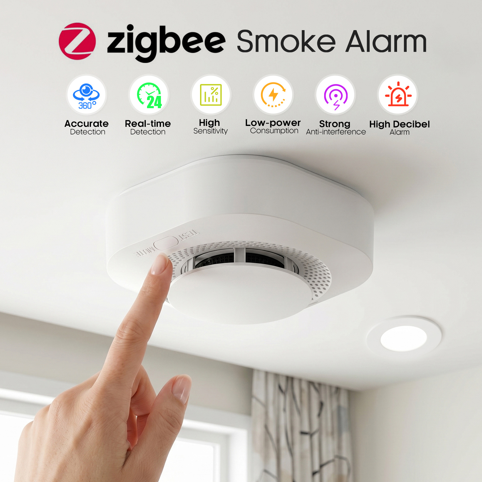 Smoke Detector Interconnected - Детектор дыма Tuya Zigbee 4 /