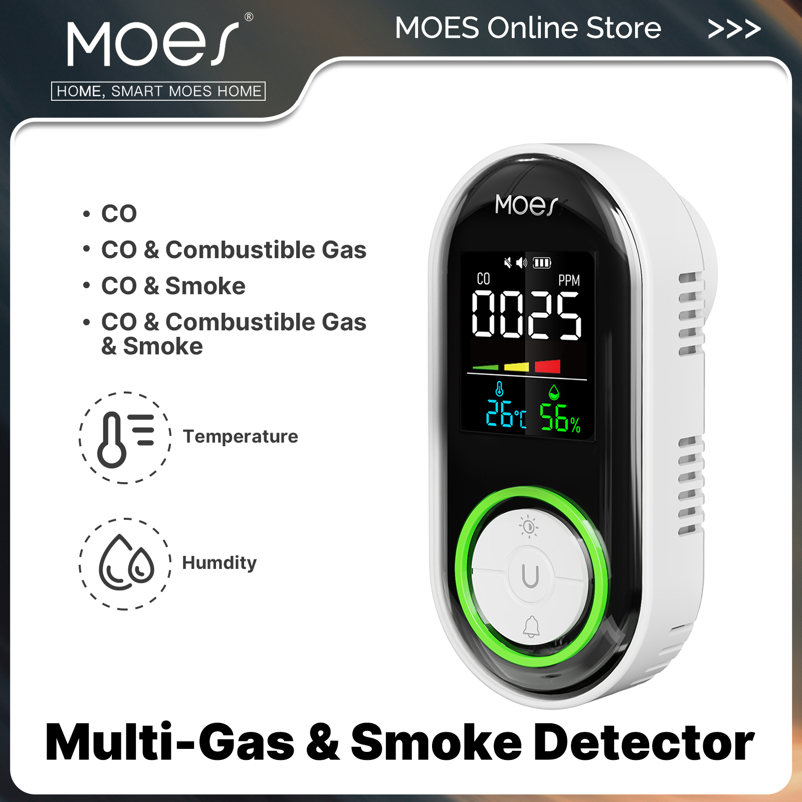 Co Detector Plug - Детектор дыма и газа MOES CO,