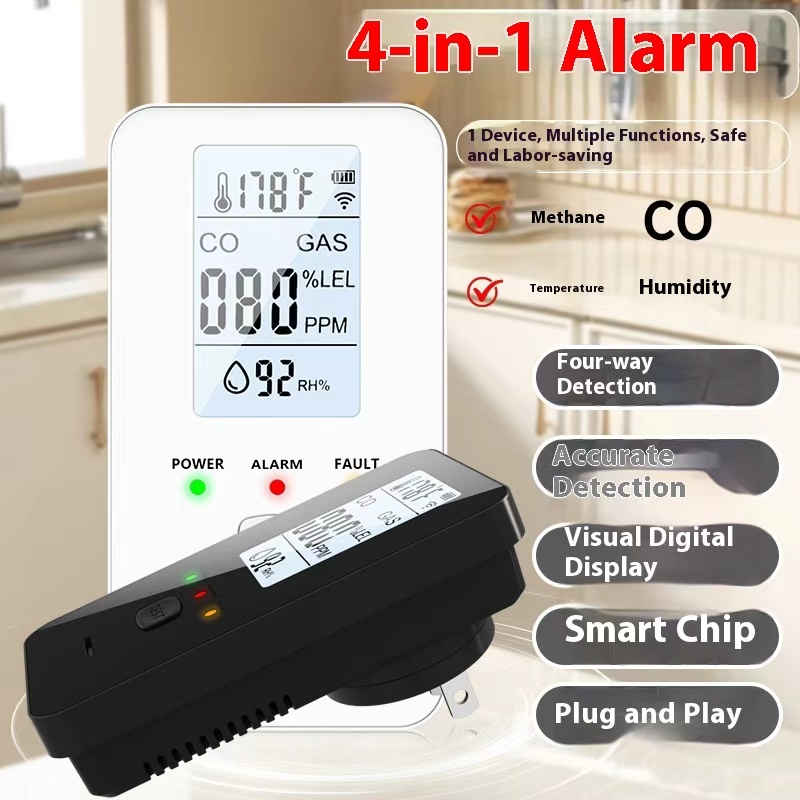 Co Detector Plug - Детектор газа 4 в 1, сигнализация