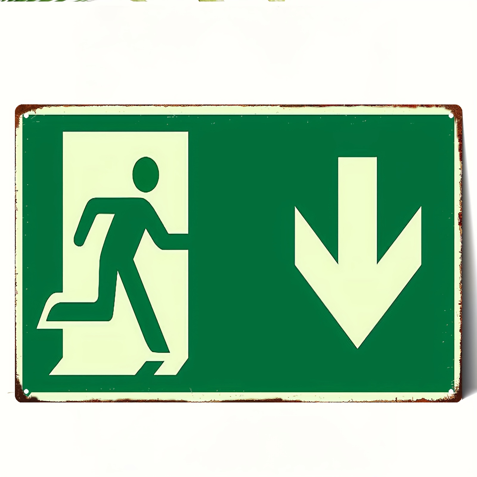 Emergency Exit Sign - 2D Винтажная металлическая табличка из железа