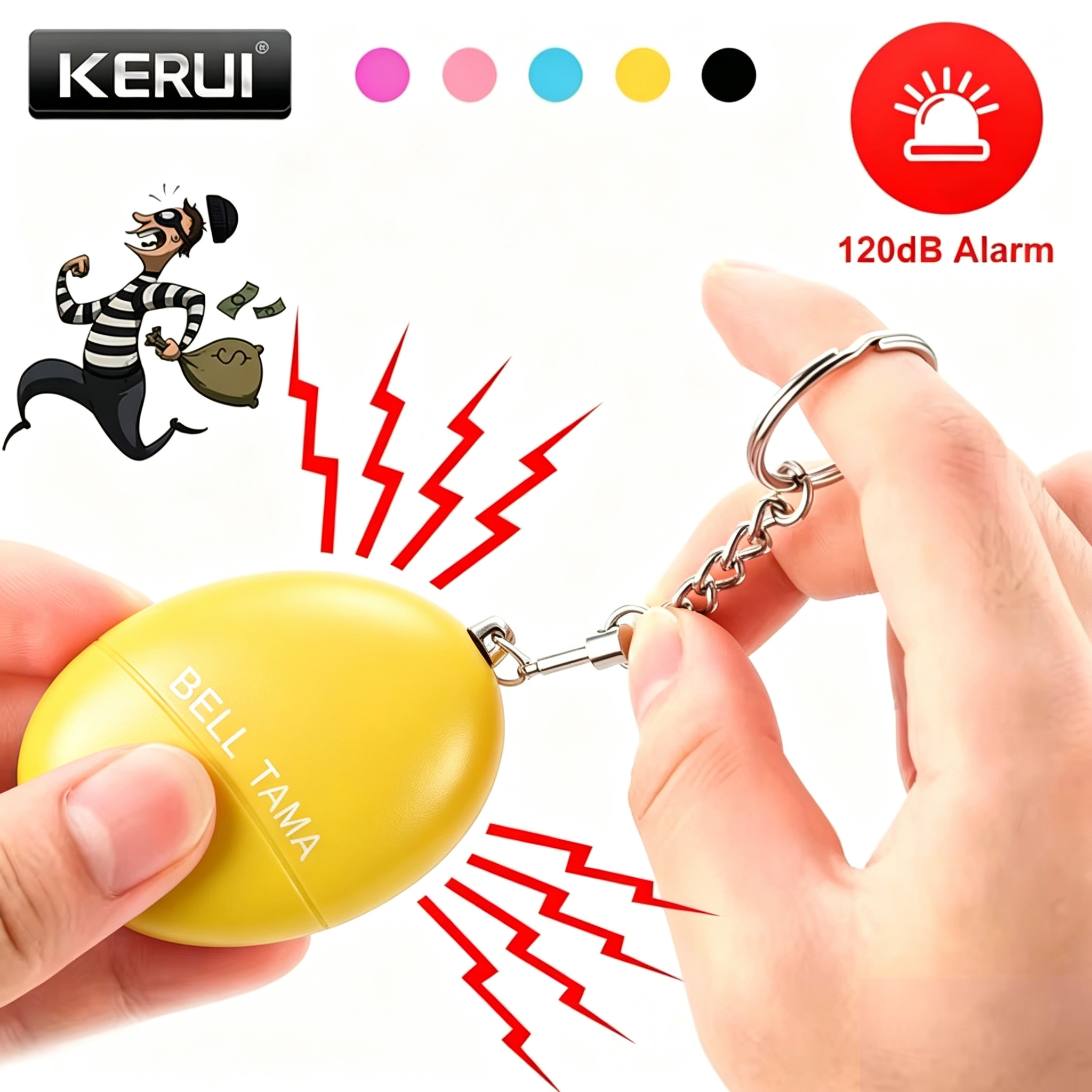 Personal Alarm Keychain - Персональная сигнализация KERUI 120 дБ, брелок