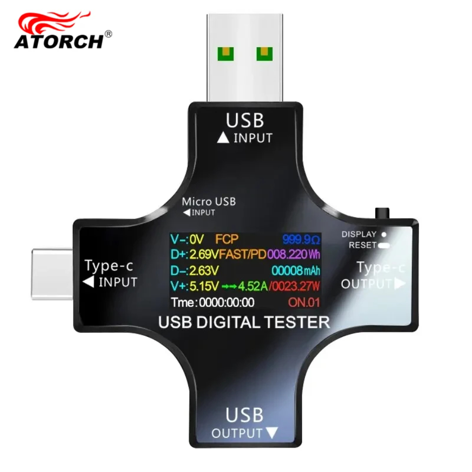 Co Detector Plug - USB-тестер DC Type-C PD Цифровой вольтметр