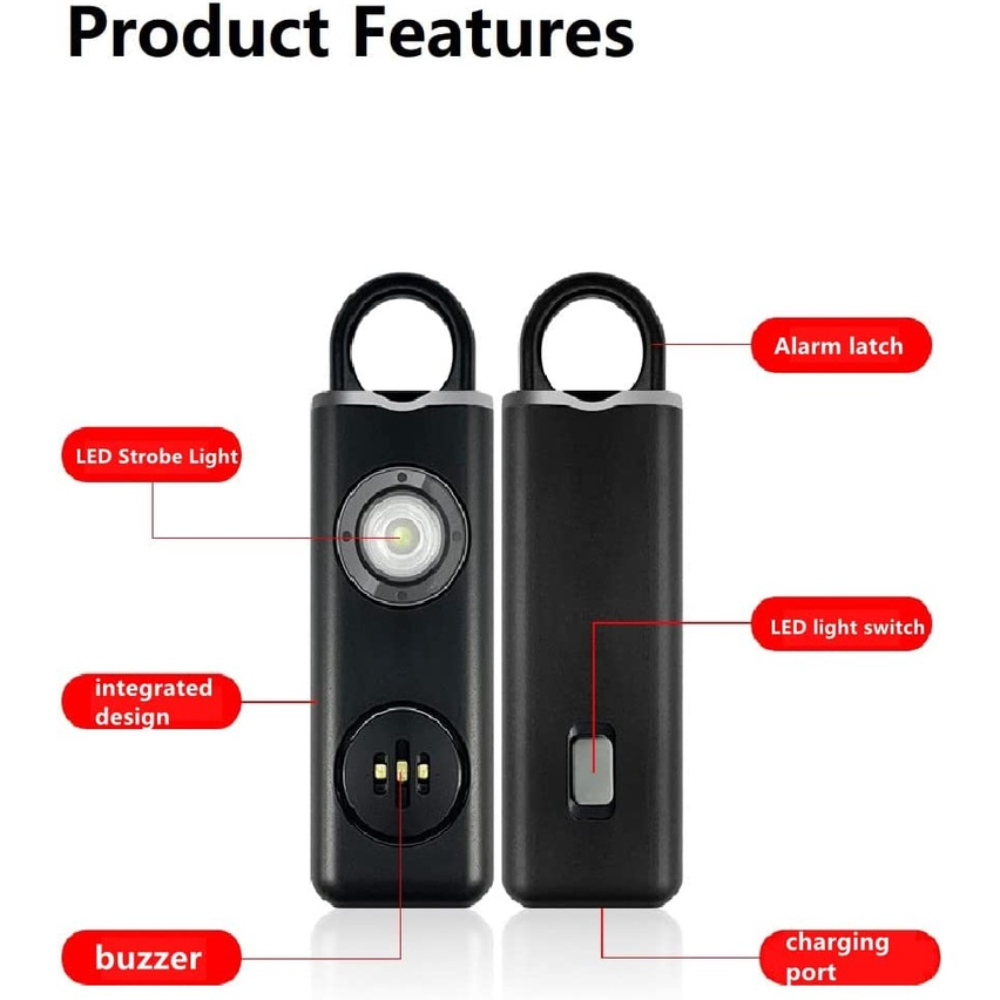 Personal Alarm Keychain - Персональная сигнализация 130 дБ с яркой