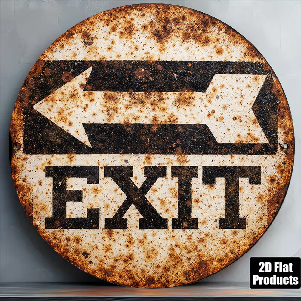 Emergency Exit Sign - 2D Металлическая табличка 20x20 см (8x8