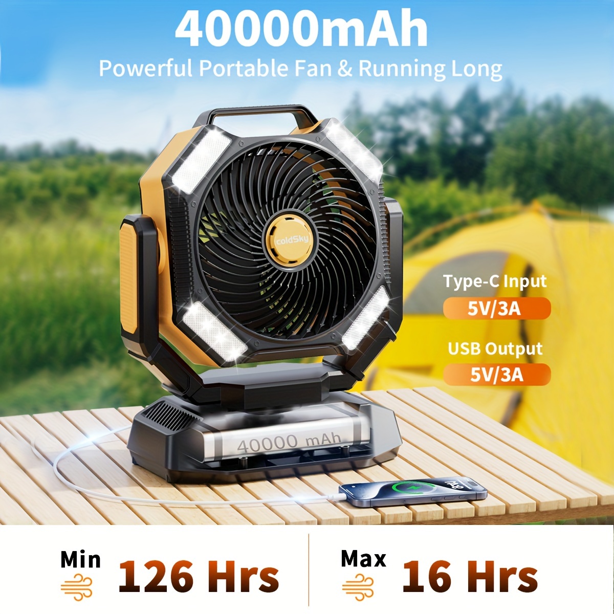Power Outage Light - Вентилятор для кемпинга coldSky, вентилятор на