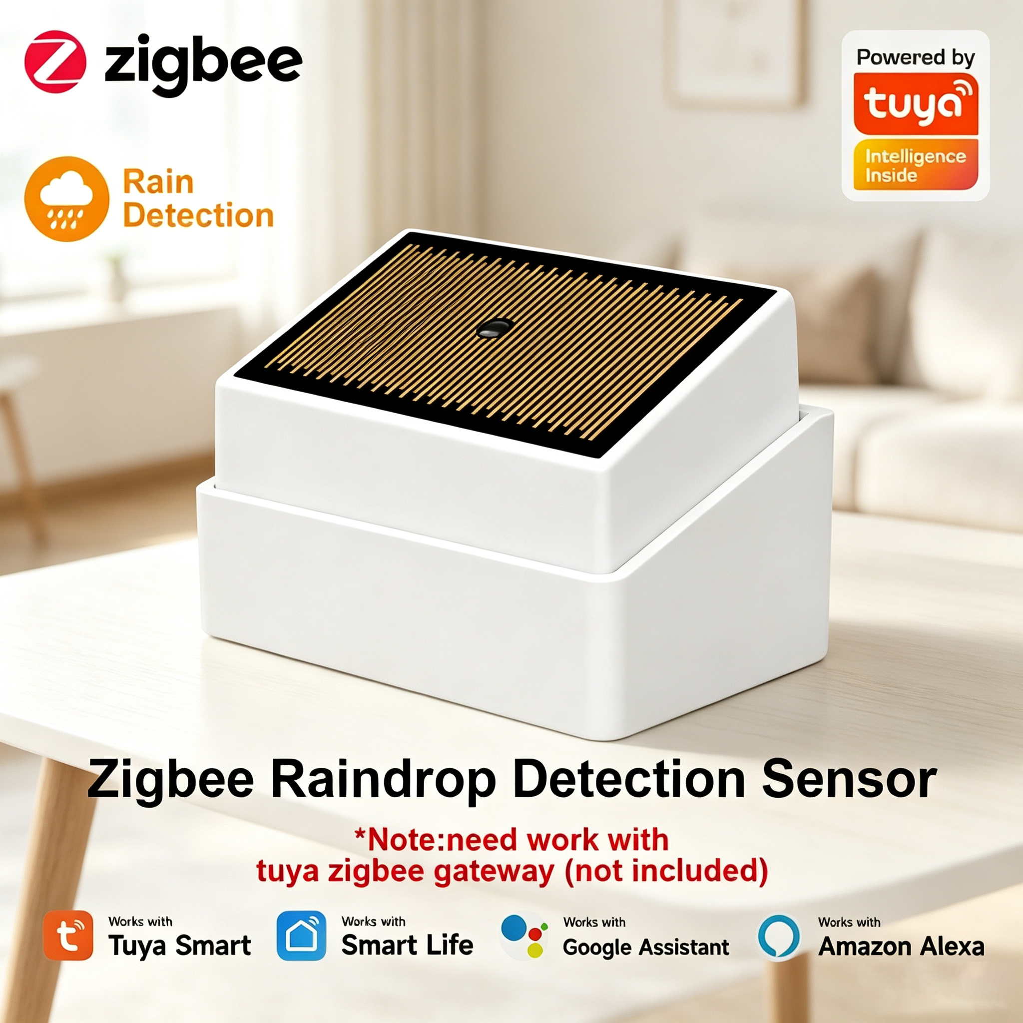 Water Alarm Sensor - Умный датчик дождя Tuya ZigBee, IPX4,