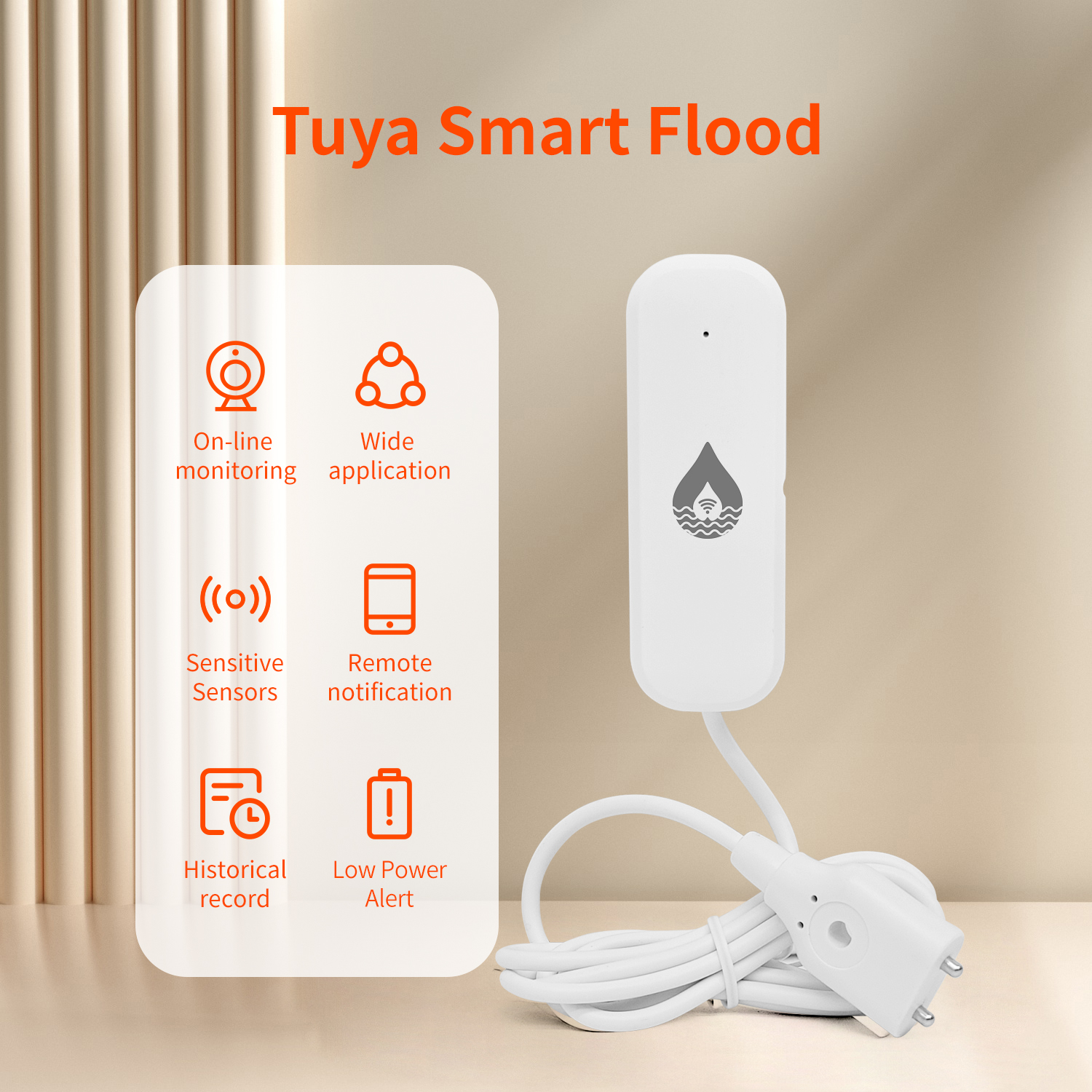 Water Alarm Sensor - Датчик протечки воды YFK Tuya WiFi,