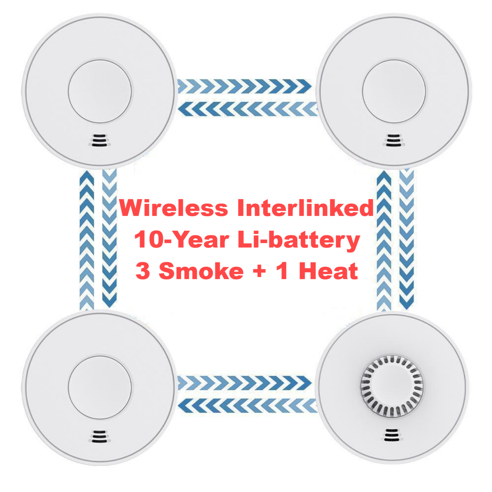 Smoke Detector Interconnected - Беспроводная взаимосвязанная сигнализация дыма и тепла