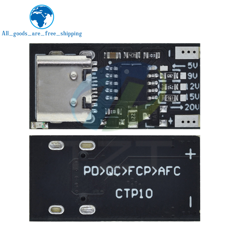 TZT Type-C PD2.0 PD3.0 9 В 12  – обзор и цена Co Detector Plug
