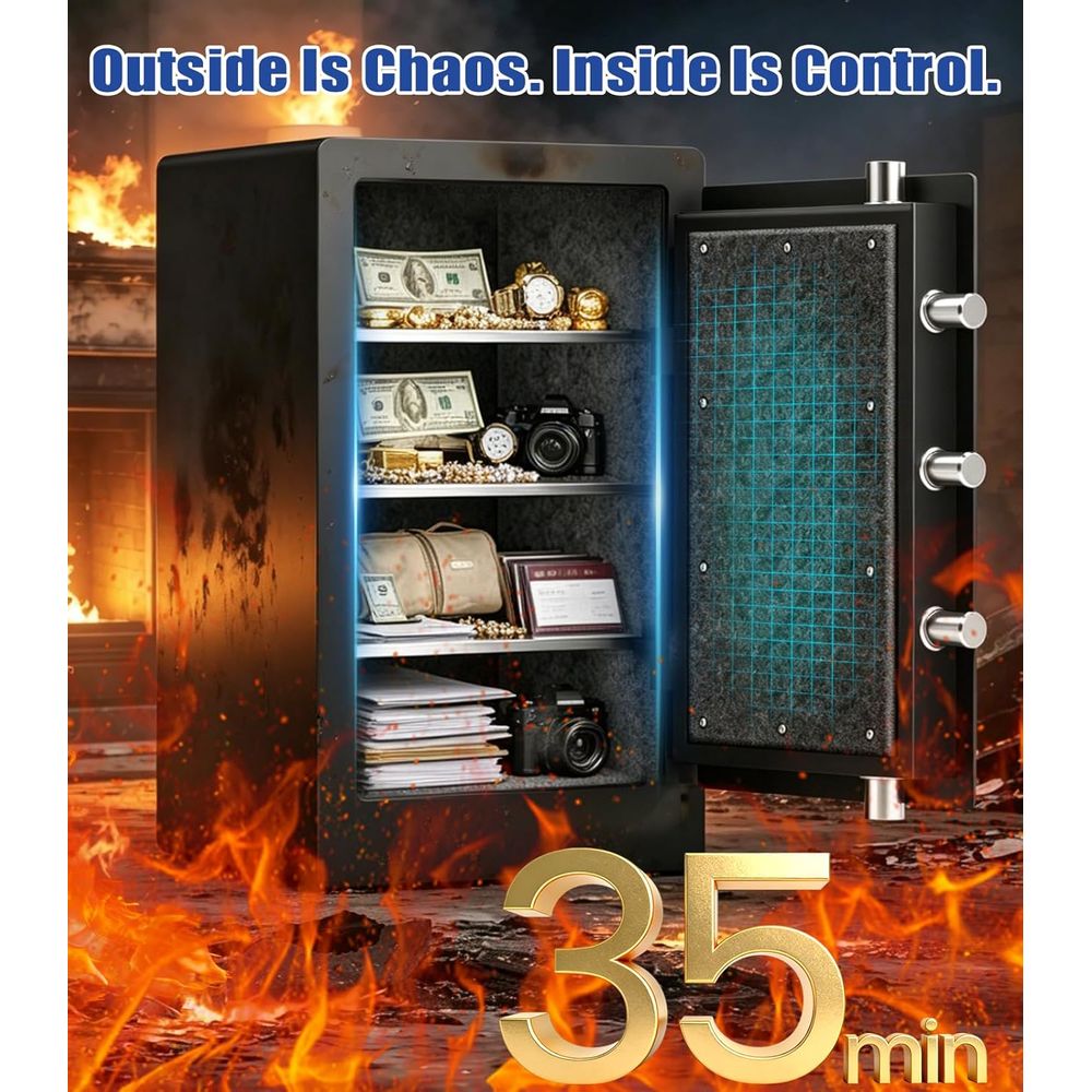 Большой биометрический сейф с  – обзор и цена Fire Safe Document