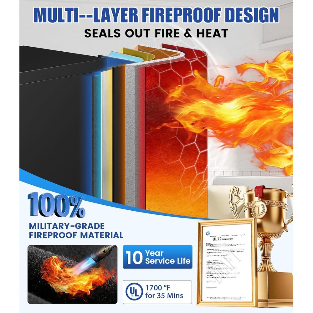 Большой биометрический сейф с  – обзор и цена Fire Safe Document