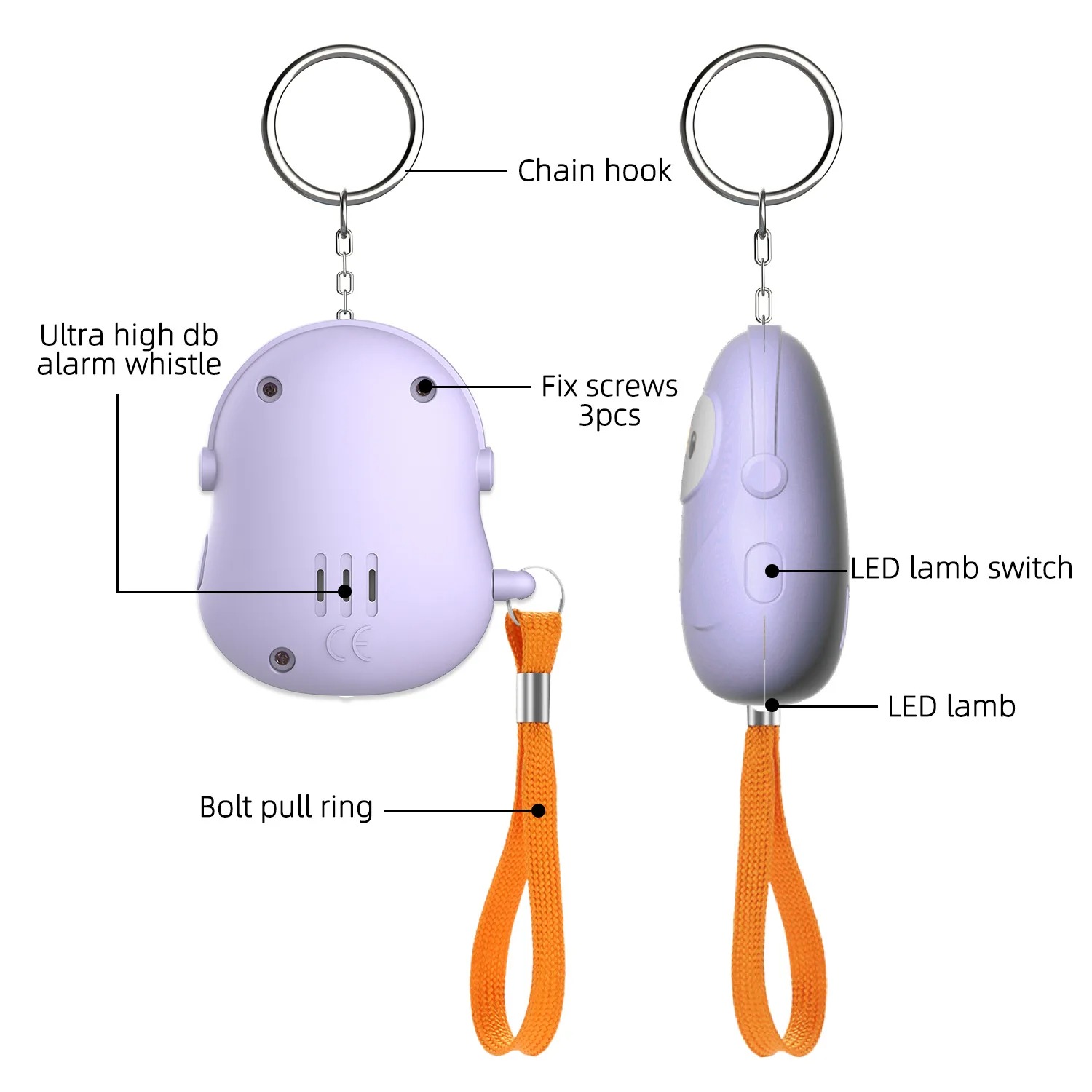 Персональная сигнализация для  – обзор и цена Personal Alarm Keychain
