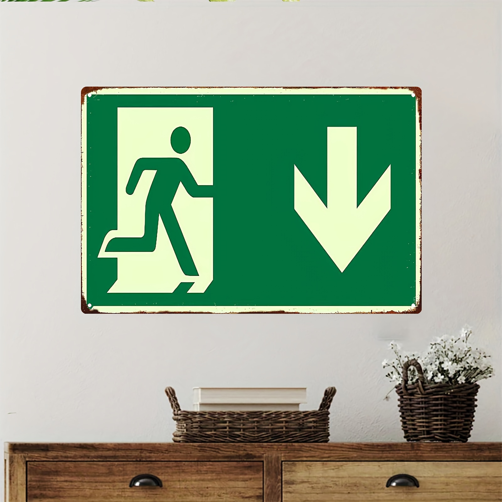 2D Винтажная металлическая таб – обзор и цена Emergency Exit Sign