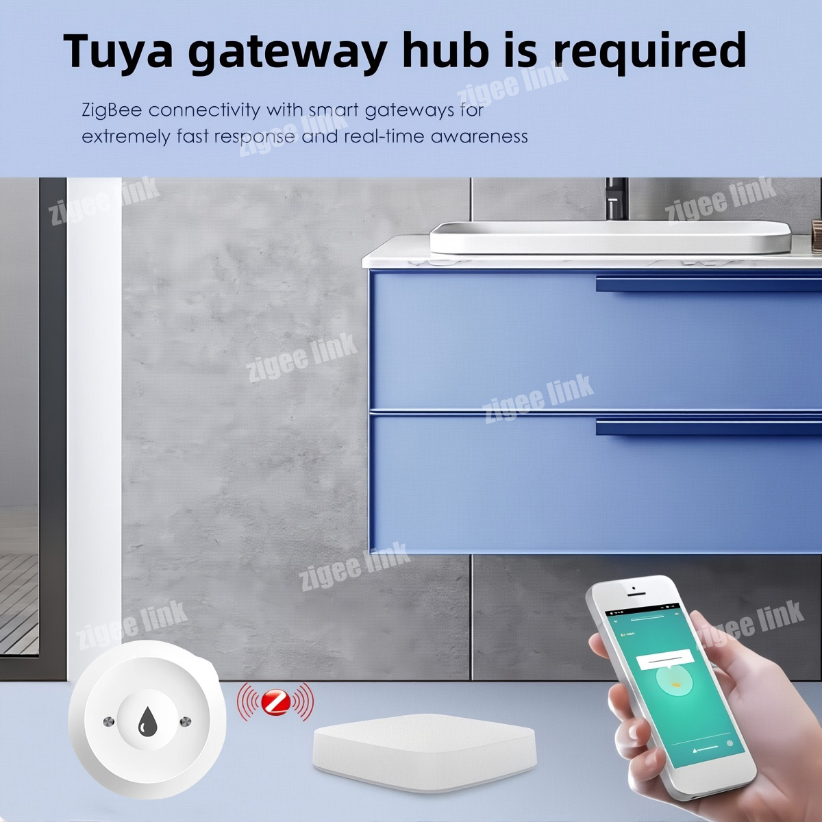 Датчик воды ZigBee 3.0: Умный  – обзор и цена Water Alarm Sensor