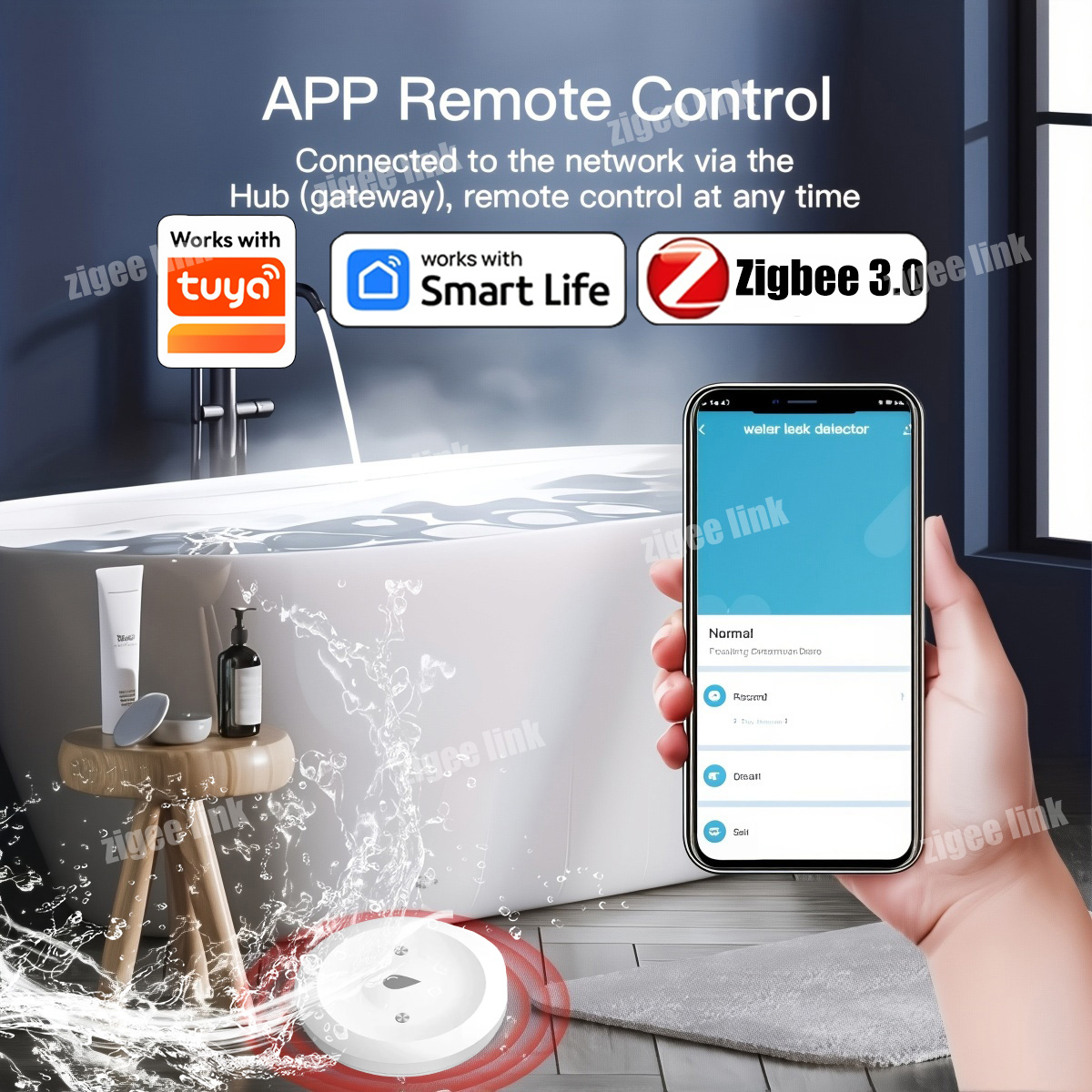 Датчик воды ZigBee 3.0: Умный  – обзор и цена Water Alarm Sensor