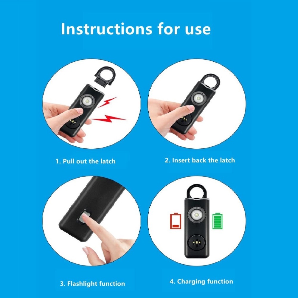 Персональная сигнализация 130  – обзор и цена Personal Alarm Keychain