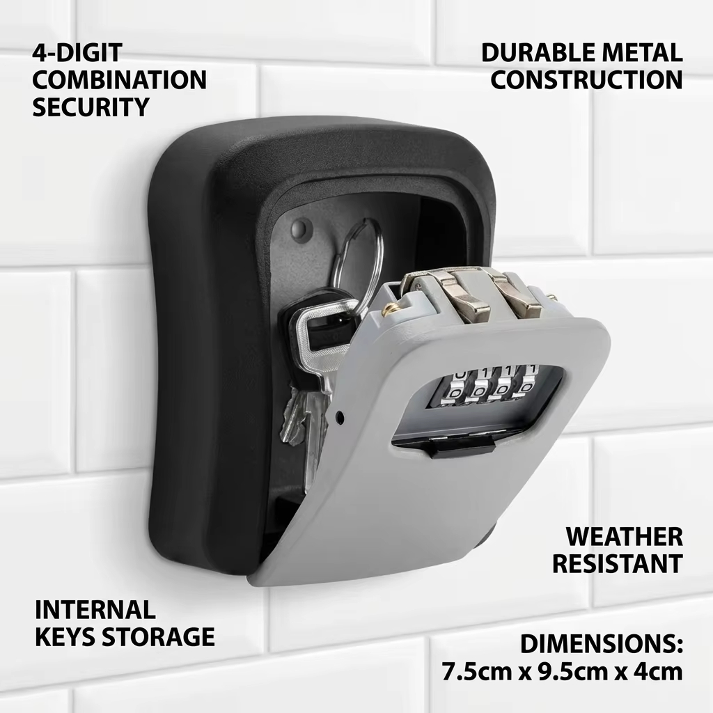 Настенный сейф для ключей с 4- – обзор и цена Lockbox Key Secure