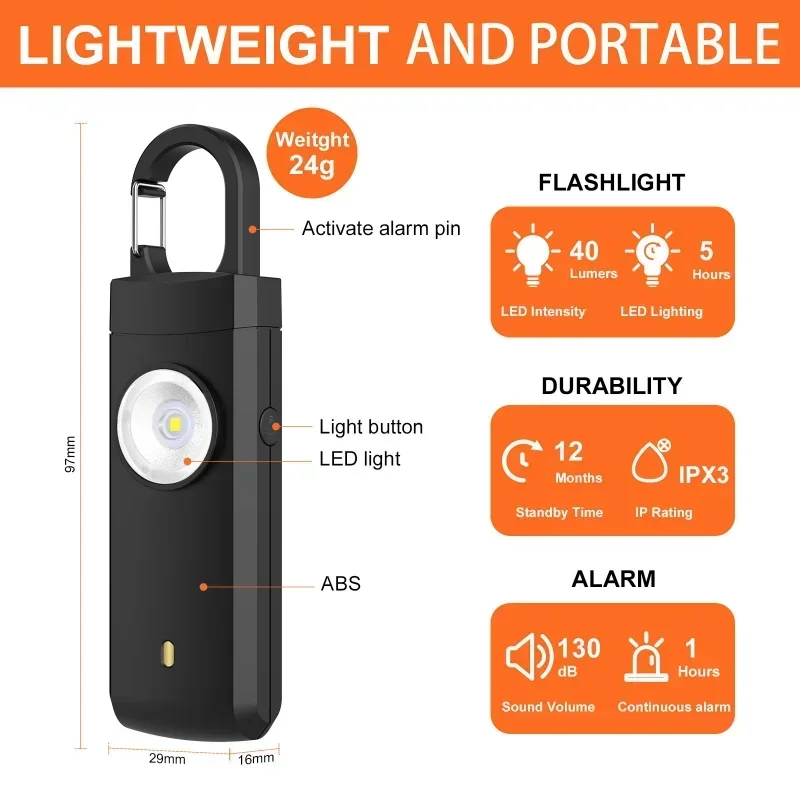 Светодиодный фонарик для самоо – обзор и цена Personal Alarm Keychain