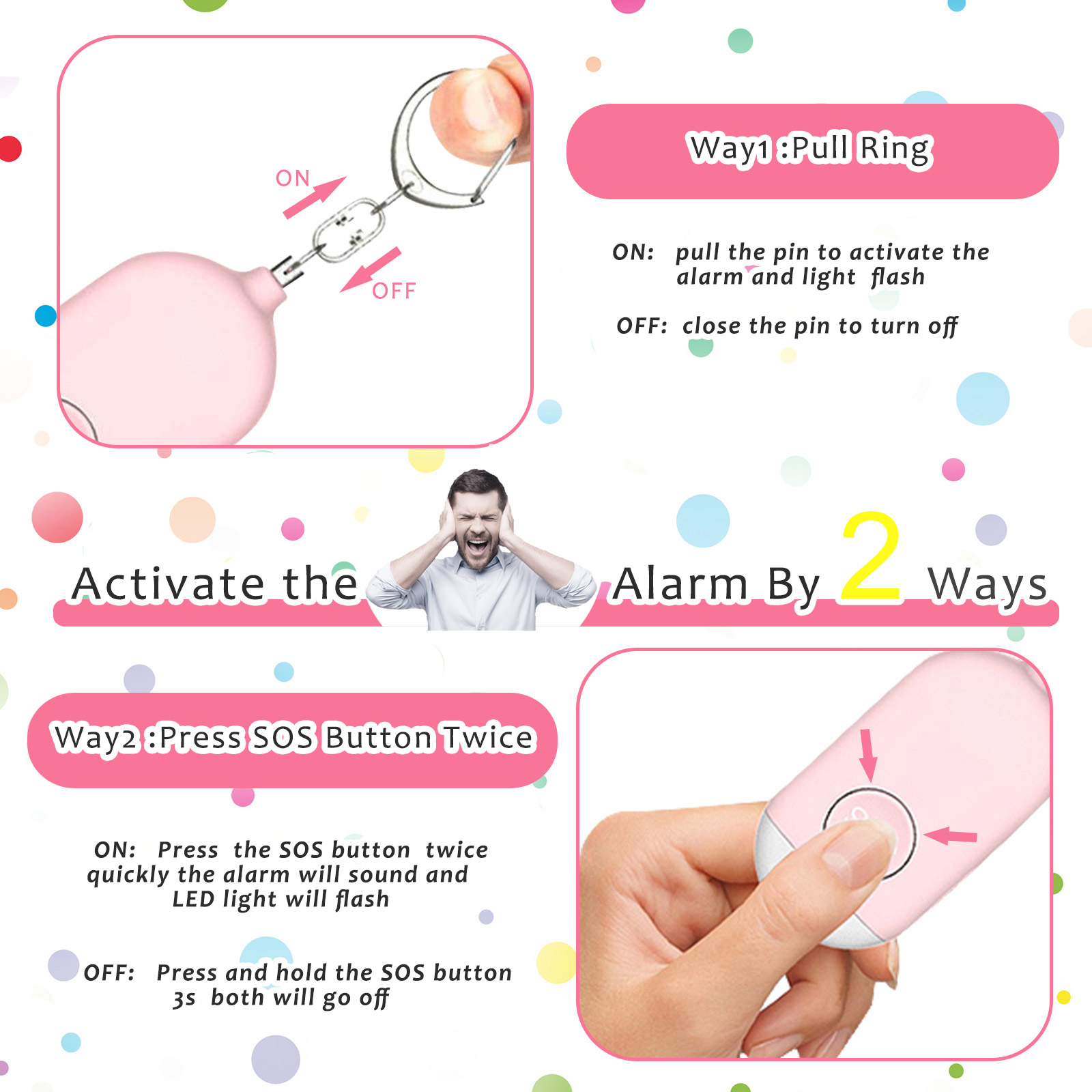 1 шт. ультра-громкий 130 дБ бр – обзор и цена Personal Alarm Keychain