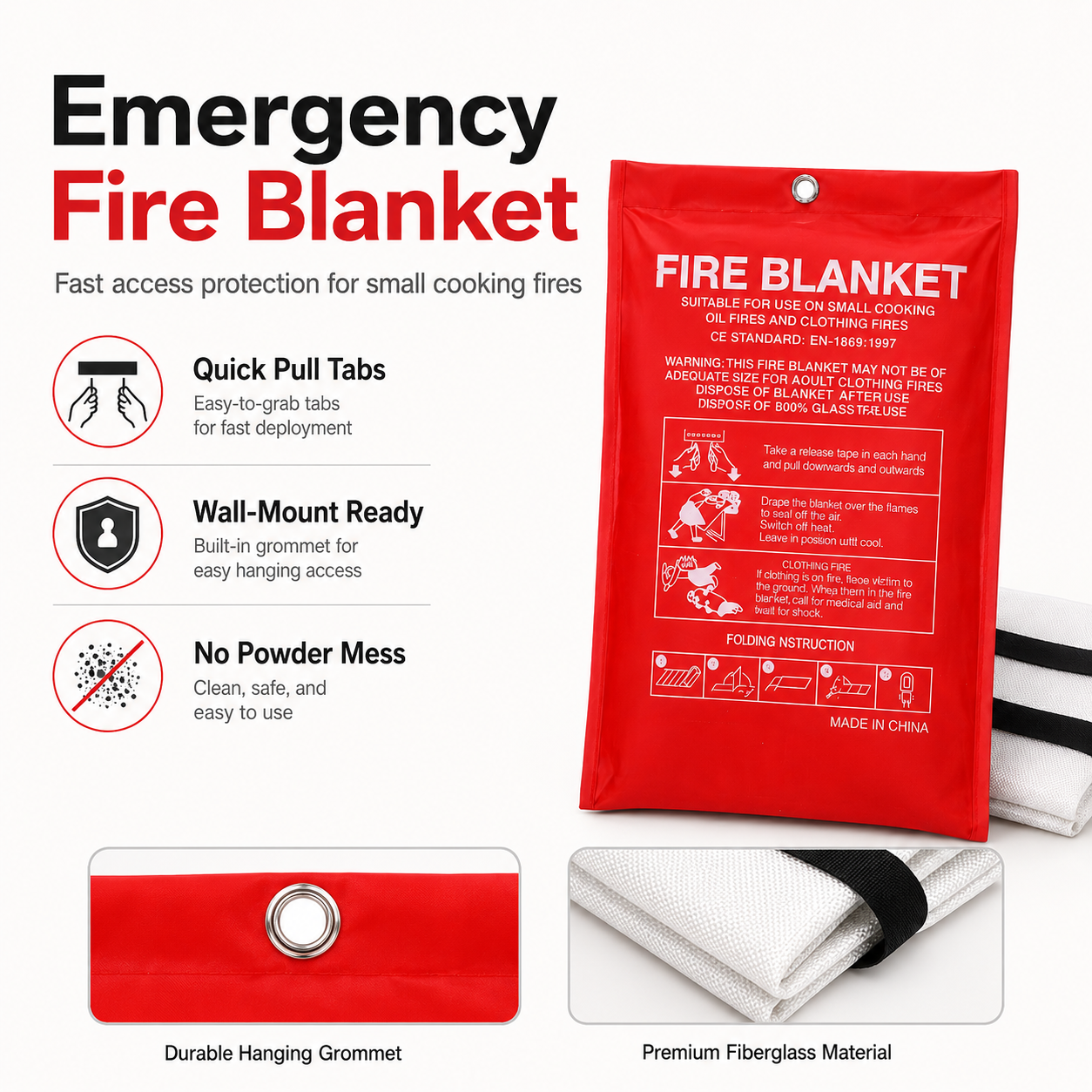 Аварийное противопожарное одея – обзор и цена Fire Blanket Kitchen